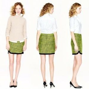 NEW J CREW 10 Shirttail Mini Skirt in Piped Tweed